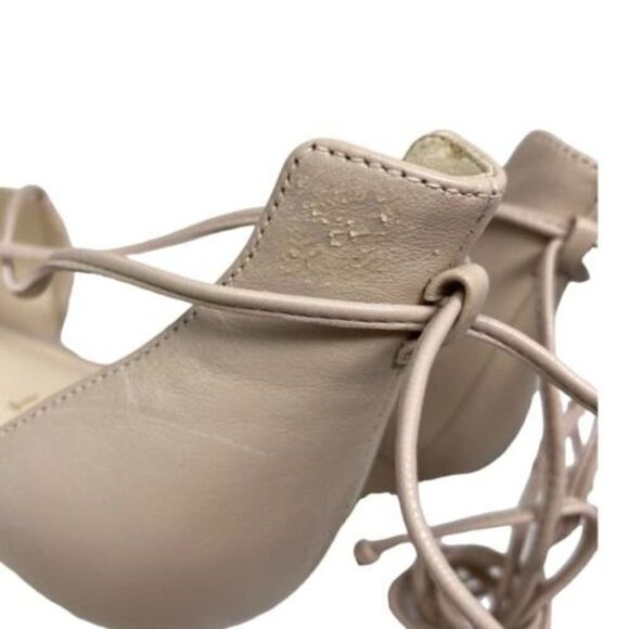 Nine West Shoes WMNS 11 Strappy Flats Eladiao Pointed Toe Criss Neutral Wedding - Picture 3 of 9